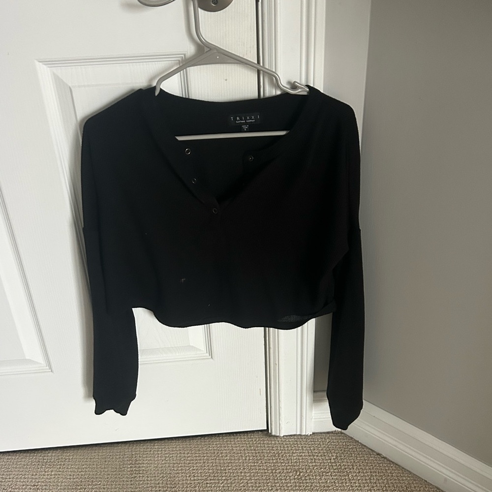 Trixxi black long sleeves with buttons